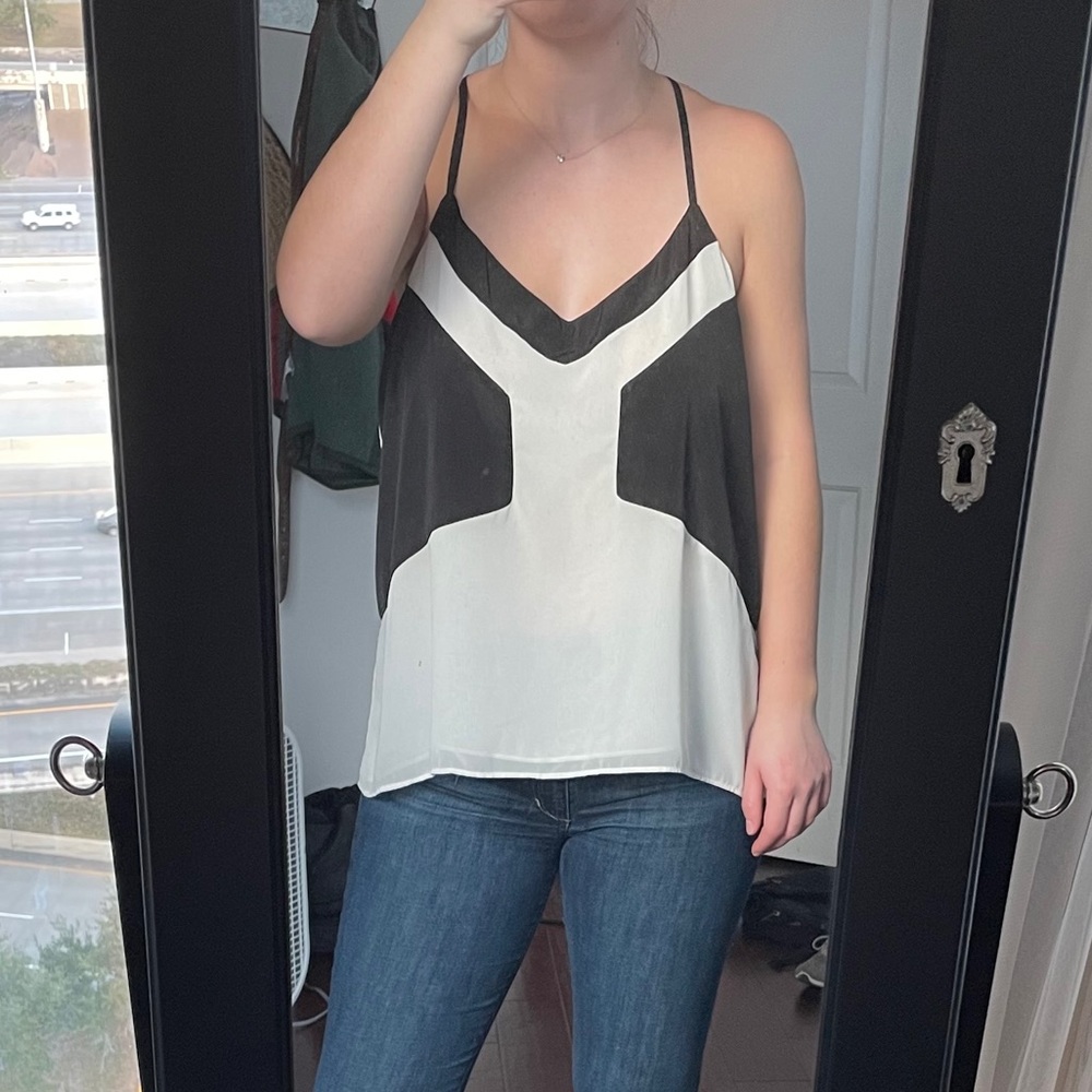 Black and white party top